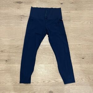 Navy Blue Waist Trainer Leggings Size L